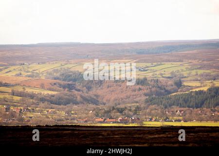 La campagna di Goathland nel cuore del North York Moors National Park, Yorkshire, Regno Unito Foto Stock