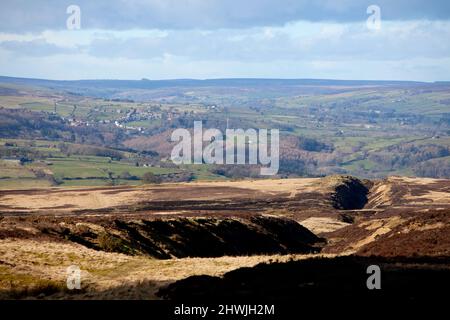 La campagna di Goathland nel cuore del North York Moors National Park, Yorkshire, Regno Unito Foto Stock