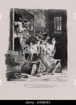 Faust dans la Prison de Marguerite (Faust nella prigione di Marguerite), del Faust di Johann Wolfgang von Goethe. Artista: Eugène Delacroix, francese, 1798–1863 Foto Stock