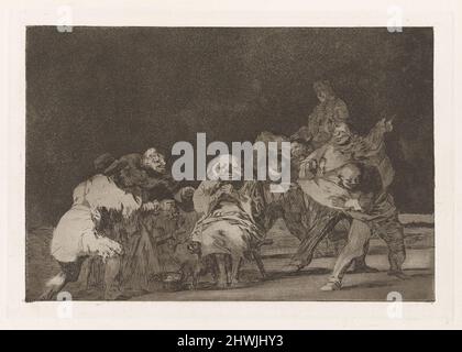 La lealtad (Loyalty), noto anche come El que no te ama, burlando te difama (chi non ti piace ti difenderà in Jest), dalla serie Los disparates (Los proverbios). Artista: Francisco Goya, spagnolo, 1746–1828 Foto Stock