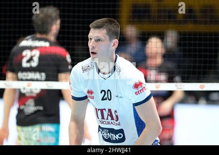 Unipol Arena, Bologna, Italia, marzo 06, 2022, Srecko Lisinac - ITAS Trentino in finale - Sir Safety Conad Perugia vs ITAS Trentino - Italian Volley Men Cup Foto Stock