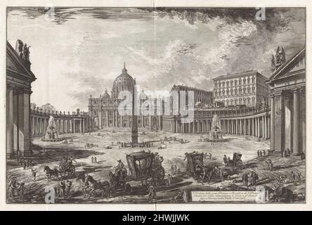 Vista della gran Piazza e Basilica di S. Pietro, da Vedute di Roma (vista su Roma). Artista: Giovanni Battista Piranesi, italiano, 1720–1778 Foto Stock