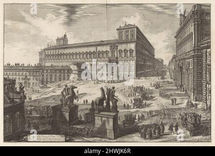 Vista della Piazza di Monte Cavallo (veduta della Piazza di Monte Cavallo [Piazza del Quirinale al centro]), da vedute di Roma. Artista: Giovanni Battista Piranesi, italiano, 1720–1778 Foto Stock