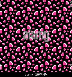 Vettore a forma di cuore motivo senza cuciture spodle in bianco e nero astratto sfondo illustrazione per digitale e stampa materiali. Illustrazione Vettoriale