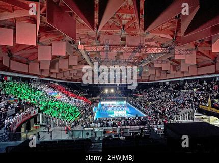 Bologna, Italia. 06th Mar 2022. Unipol Arena Bologna in finale - Sir Safety Conad Perugia vs ITAS Trentino, Coppa Italia Pallavolo uomo a Bologna, marzo 06 2022 Credit: Agenzia indipendente per la fotografia/Alamy Live News Foto Stock