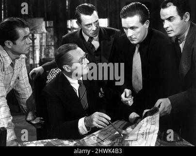 ELISHA COOK JR., Edmund Lowe, EDUARDO CIANNELLI, LAWRENCE TIERNEY, MARC LAWRENCE, Dillinger, 1945 Foto Stock