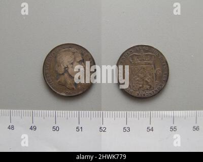 1/2 Gulden di Guglielmo III, re dei Paesi Bassi, da Utrecht. Regnante: Guglielmo III, re dei Paesi Bassi, olandese, 1817–1890, regnò 1849–90 Mint: Utrecht Foto Stock