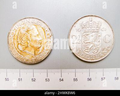 2 1/2 Gulden di Juliana dei Paesi Bassi da Utrecht. Regnante: Juliana dei Paesi Bassi, olandese, 1909–2004, regnò 1948–80 Mint: Utrecht Foto Stock