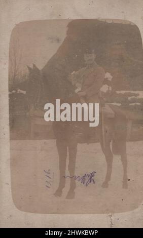 WW1 l'ufficiale ungherese di Cavalleria ha montato sul suo rubato ( Hussar) la fotografia probabilmente presa per i loro documenti di famiglia. 3/3 DIRITTI-AGGIUNTIVI-SDOGANAMENTO-INFO-NON-DISPONIBILE Foto Stock