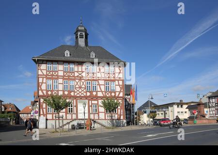 Historic town hall in Usingen im Taunus, Hesse, Germany Foto Stock