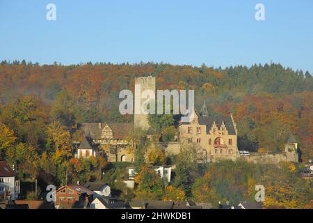 Castello di Kransberg, costruito nel 12th secolo, nei pressi di Usingen im Taunus, Assia, Germania Foto Stock