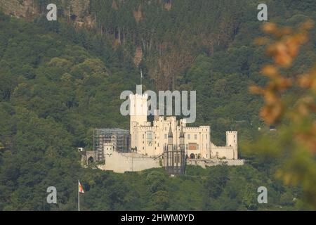 Castello di Stolzenfels vicino a Coblenza, Renania-Palatinato, Germania Foto Stock