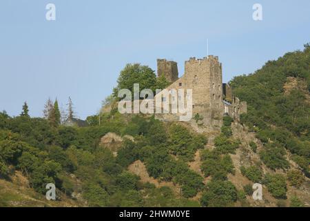 Castello di Liebenstein a Kamp-Bornhofen, Renania-Palatinato, Germania Foto Stock