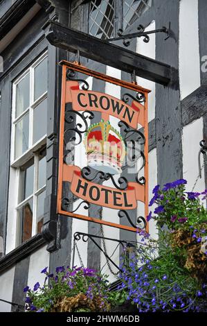 Crown Hotel, High Street, Nantwich, Cheshire, Inghilterra, Regno Unito Foto Stock