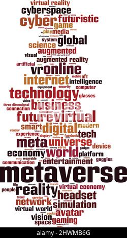 Concetto di metaverse word cloud. Collage fatto di parole sul metaverso. Illustrazione vettoriale Illustrazione Vettoriale