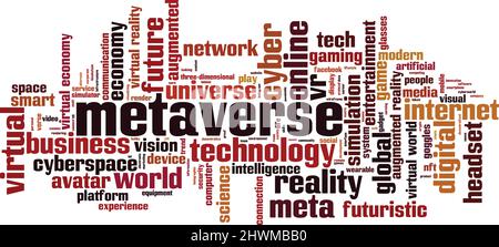 Concetto di metaverse word cloud. Collage fatto di parole sul metaverso. Illustrazione vettoriale Illustrazione Vettoriale