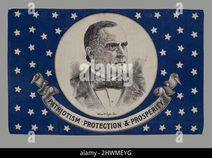 William McKinley Banner. Oggetto: William McKinley, americano, 1843–1901 Foto Stock