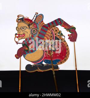 Shadow Puppet (Wayang Kulit) di Semar. Creatore: Ki Enthus Susmono, indonesiano, 1966–2018 Foto Stock