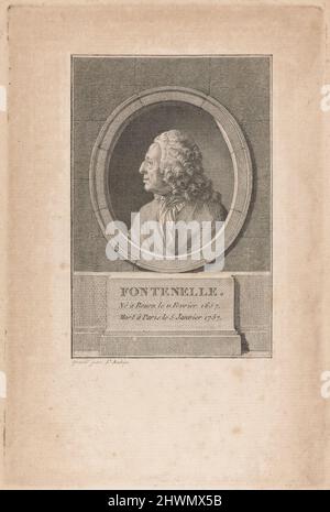 Bernard de Fontenelle. Incisore: Augustin de Saint-Aubin, francese, 1736–1807 Foto Stock