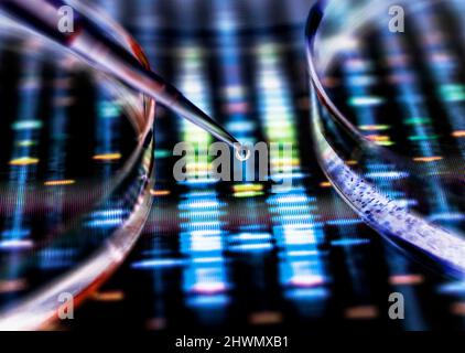 Immagine concettuale per illustrare la ricerca sul DNA Foto Stock