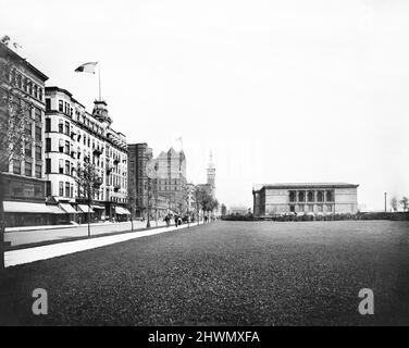 Art Institute of Chicago and Grant Park (a destra), Michigan Avenue (a sinistra), Chicago, Illinois, USA, Detroit Publishing Company, 1902 Foto Stock