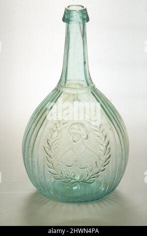 Bottiglia di Quart raffigurante Jenny Lind. Produttore: Whitney and Brothers Glassworks oggetto: Johanna Maria Lind, svedese, 1820–1887 Foto Stock