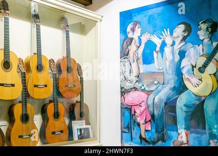 Casa de la Guitarra luogo e museo del flamenco, Calle Meson del Moro, Siviglia, Spagna Foto Stock