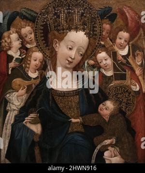 Pittore Westfaliano: "Vergine col Bambino con sei angeli" (primo quarto del 15th secolo) Foto Stock