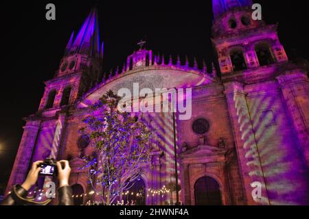 Festa della luce centro storico di Guadalajara Foto Stock