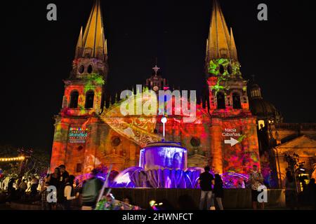 Festa della luce centro storico di Guadalajara Foto Stock