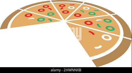 Immagine isolata del modello icona pizza Illustrazione Vettoriale