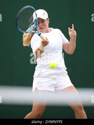 Foto del file datata 09-07-2019 di Sonay Kartal, che ha visto trionfare l'US Open di Emma Raducanu con lo stesso grande incredulità degli occhi come il resto del mondo del tennis. Ma la prospettiva di Kartal era unica. Cresciuto a Brighton, l'ormai 20 anni si è rapidamente affermata come un grande talento giovane, e Raducanu era la sua grande rivale. Data di emissione: Lunedì 7 marzo 2022. Foto Stock