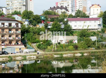 Una vista della zona intorno alla tomba di Rabi Nachman in Uman, Ucraina. Foto Stock