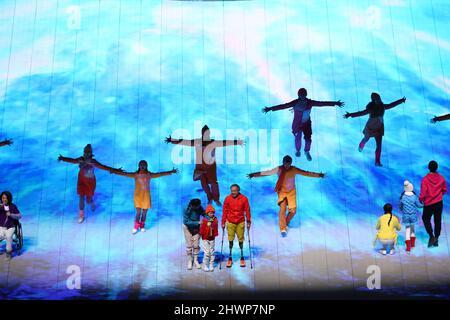 General view, 4 MARZO 2022 : Pechino 2022 Paralimpico Winter Games cerimonia di apertura al National Stadium di Pechino, Cina. (Foto di Yohei Osada/AFLO SPORT) Foto Stock