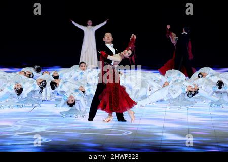 General view, 4 MARZO 2022 : Pechino 2022 Paralimpico Winter Games cerimonia di apertura al National Stadium di Pechino, Cina. (Foto di Naoki Nishimura/AFLO SPORT) Foto Stock