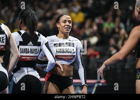 Ditaji Kambundji (i 60m ostacoli delle donne) della Svizzera compete durante il World Athletics Indoor Tour, Meeting de Paris 2022 il 6 marzo 2022 presso l'Accor Arena di Parigi, Francia - Foto: Victor Joly/DPPI/LiveMedia Foto Stock