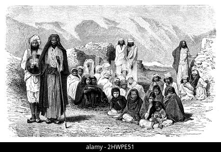 Popolazioni montane afghane, , (Enciclopedia, 1893), afghische Bergbewohner, Montagnards afghani Foto Stock