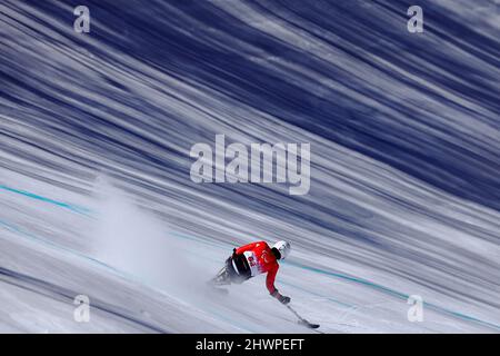 Pechino, Cina. 5th Mar 2022. L'atmosfera ha girato sci alpino : discesa degli uomini seduta durante i Giochi Paralimpici invernali di Pechino 2022 al National Alpine Ski Center di Pechino, Cina . Credit: Naoki Nishimura/AFLO SPORT/Alamy Live News Foto Stock