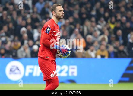 Portiere di Marsiglia Pau Lopez durante il campionato francese Ligue 1 partita di calcio tra Olympique de Marseille (OM) e AS Monaco (ASM) il 6 marzo 2022 allo stadio Velodrome di Marsiglia, Francia - Foto Jean Catuffe / DPPI Foto Stock