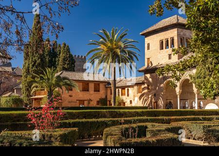Der Partal Palast und Garten, Welterbe Alhambra a Granada, Andalusia, spagnolo | il Palazzo e i giardini del Partal, patrimonio mondiale dell'Alhambra a Granada, Foto Stock