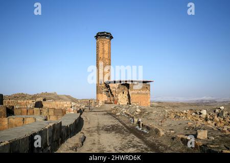 Ani Ruins, Ani è una città medievale armeno in rovina e disabitata situata nella provincia turca di Kars. Foto Stock