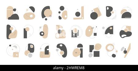 Set di forme diverse disegnate a mano Illustrazione Vettoriale