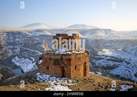 Ani Ruins, Ani è una città medievale armeno in rovina e disabitata situata nella provincia turca di Kars. Foto Stock