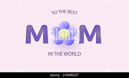 Biglietto d'auguri per il giorno della mamma con bellissimi fiori in fiore Illustrazione Vettoriale