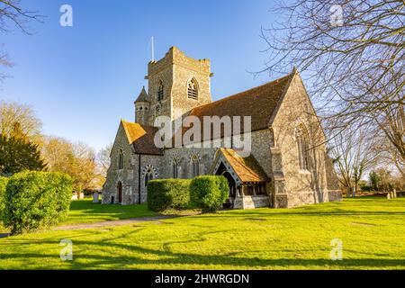 Chiesa della Santissima Trinità a Pleshey, Essex Foto Stock