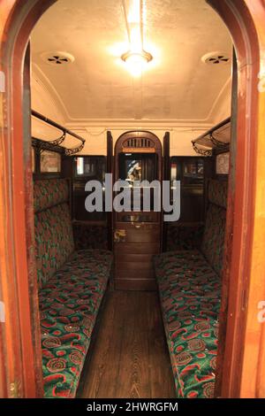 All'interno della metropolitana ferroviaria 1st, il London's Transport Museum Foto Stock