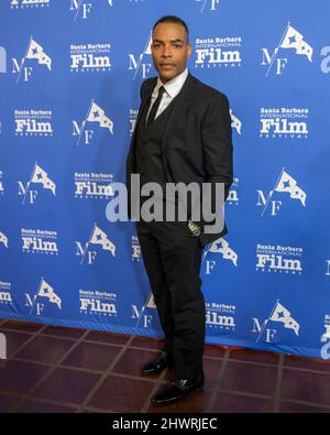 Arrivi in moquette rossa, Reinaldo Marcus Green. Il Festival Internazionale del Cinema di Santa Barbara del 37th premia Will Smith e Aunjanue Ellis con l'eccezionale Performers of the Year Award all'Arlington Theatre di Santa Barbara, California, 6 marzo 2022. (Foto di Rod Rolle/Sipa USA) Foto Stock