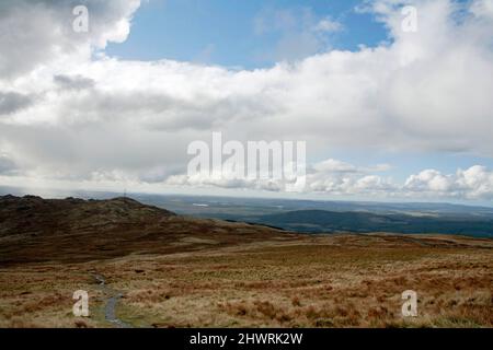Le pendici e la cima del Benyellary sul sentiero per la cima di Merrick Dumfries e Galloway Scozia Foto Stock
