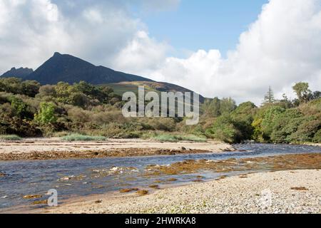 Caisteal Abhail visto da vicino Nord Sannox l'isola di Arran Nord Ayrshire Scozia Foto Stock