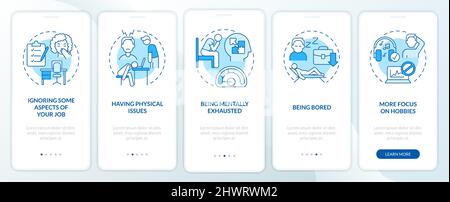 Suggerimenti si è nella professione errata schermata blu onboarding app mobile Illustrazione Vettoriale